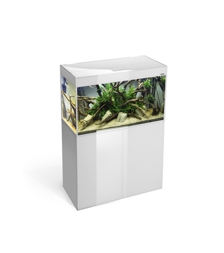 Aquarium Aquael Glossy 100 Blanc LED 215L+Meuble portes acrylique