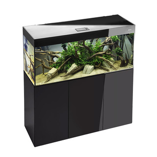 Aquarium Aquael Glossy 120 Noir LED 260L+Meuble portes acrylique